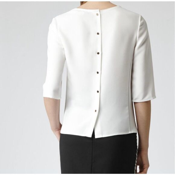 Reiss Grace Black Button-Detail Blouse size 8/40 excellent condition - Picture 8 of 9